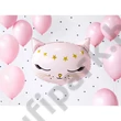19 inch-es pink cica fej fólia lufi