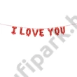 I love you fólia lufi, piros betűkből I love you fólia lufi, piros betűkből