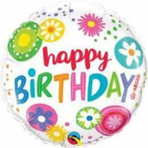 18 inch-es birthday floral circles fólia