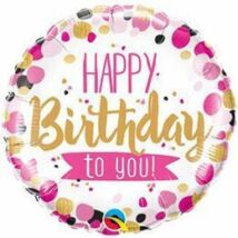 18 inch-es happy birthday 2U pink&gold