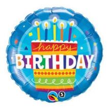 18 inch-es Kék Birthday Cake Blue Fólia
