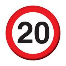 20-s sebességkorlátozó kitűző