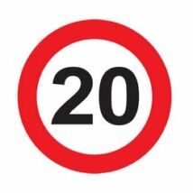 20-as sebességkorlátozó parti tábla