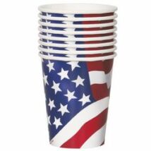 Amerikai zászlós parti pohár- 270 ml, 8 Db-Os