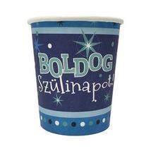 Boldog Szülinapot Kék Papír Party Pohár - 6 db-os