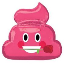 Emoji Pink Kaki Rózsa Virággal Szerelmes Super Shape Fólia Lufi