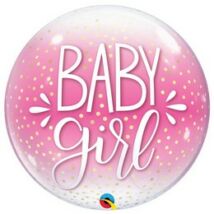Baby girl confetti and dots bubble