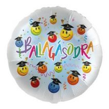 17 inch-es Ballagásodra Feliratú Smile Face Parti Fólia Lufi
