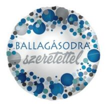 17 inch-es ballagásodra szeretettel kék fólia lufi