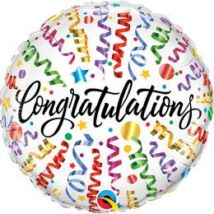 18 inch-es Congratulations Streamers (Szerpentin) Fólia Léggömb (Ballagás, Gratuláció)