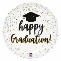 18 inch-es happy graduation satin fólia lufi