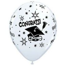 11 inch-es Congrats - You Did It! Ballagási Fehér Lufi