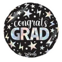 18 inch-es congrats grad holographic stars and lightning fólia lufi
