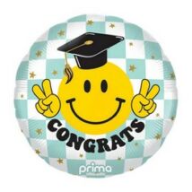 18 inch-es congrats smile face grad checker fólia lufi