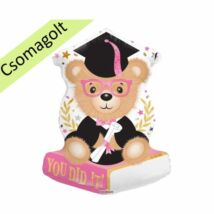 18 inch-es pink ballagós maci fólia lufi