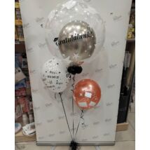 Ballagós bubbles csokor &quot;Gratulálunk&quot; felirattal