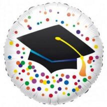 18 inch-es színes konfettis graduation fólia lufi