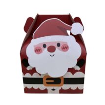 nagy karácsonyi ajándékdoboz klasszikus sapkás mikulás mintával és Lindt csokigolyókkal