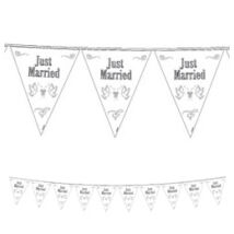  Just Married Feliratú Esküvői Zászlófüzér - 10 m