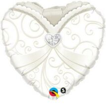 18 inch-es wedding szív alakú fólia lufi