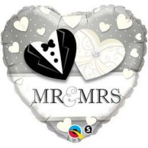 18 inch-es Mr Mrs esküvői fólia lufi