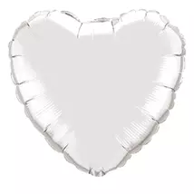 18 inch-es Ezüst - Silver Szív Fólia Léggömb