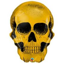 36 inch-es Golden skull fólia lufi