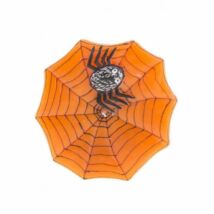 Halloween gyertya pókháló pókkal 15cm
