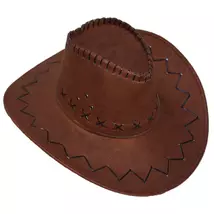 Barna velúr cowboy kalap