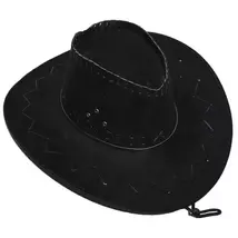 Fekete velúr cowboy kalap