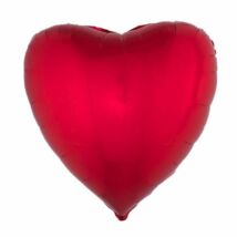 30 inch-es piros szív alakú fólia lufi