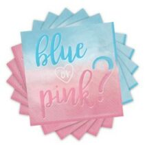 Blue or Pink Parti Szalvéta Babaszületésre - 16 db-os