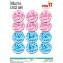 Babaváró Kitűző Szett - Lány Csapat/Fiú Csapat - 2 X 6 Db