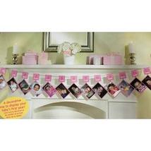  Glitteres Csillogó Pink Kislányos Fotó Tartó Füzér, 365 cm