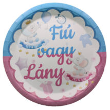 Papír tányér, fiú vagy lány, elefántos