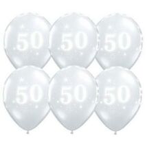11 inch-es 50-es Sparkle-A-Round Diamond Clear Szülinapi Lufi