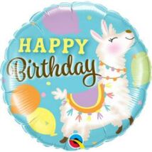 18 inch-es Llama Happy Birthday fólia