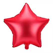 Csillag alakú piros fólia lufi