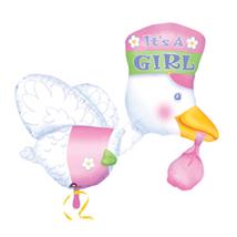 It is a Girl - Bundle of Joy Stork - Super Shape Fólia Lufi Babaszületésre