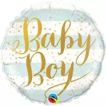 18 inch-es Baby Boy Blue Stripes Fólia Lufi Babaszületésre