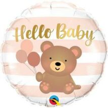 18 inch-es Hello Baby Bear and balloons fólia lufi