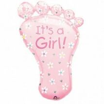 It's a Girl Foot Super Shape Fólia Léggömb Babaszületésre