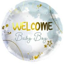 18 inch-es Welcome Baby Boy Szülinapi Fólia Lufi