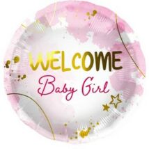 18 inch-es Welcome Baby Girl Szülinapi Fólia Lufi