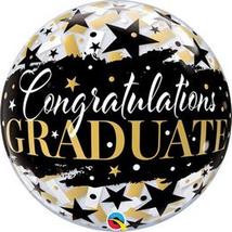 22 inch-es Graduate Black Stars Ballagási Bubble Lufi