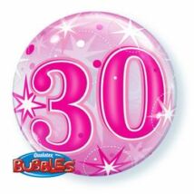 22 inch-es 30-as Pink Starburst Sparkle Születésnapi Bubbles Léggömb