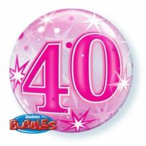 22 inch-es 40-es Pink Starburst Sparkle Születésnapi Bubbles Léggömb
