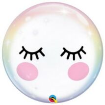 22 inch-es Szempilla Mintás Unikornis - Eyelashes Unicorn Bubble Lufi