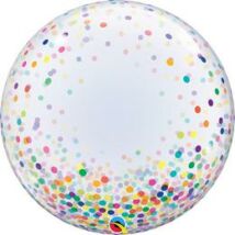 24 inch-es Színes Konfetti Pöttyös Mintás - Colorful Confetti Dots  Bubbles Lufi