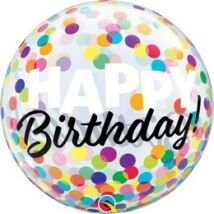 22 inch-es Birthday Colorful Dots - Színes Pöttyös Szülinapi Bubble Lufi